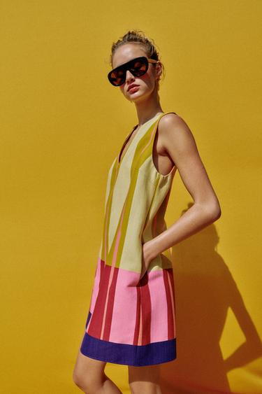 SHORT STRIPED DRESS - Multicoloured by Zara - Image 3