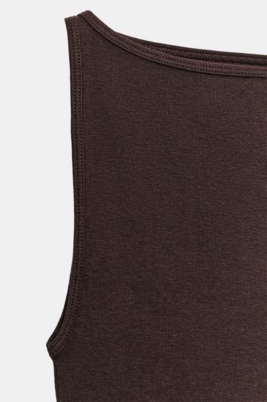 MINIMALIST SLEEVELESS TOP - Chocolate by Zara - Image 2