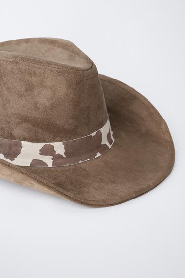 ANIMAL PRINT COWBOY HAT - Brown by Zara