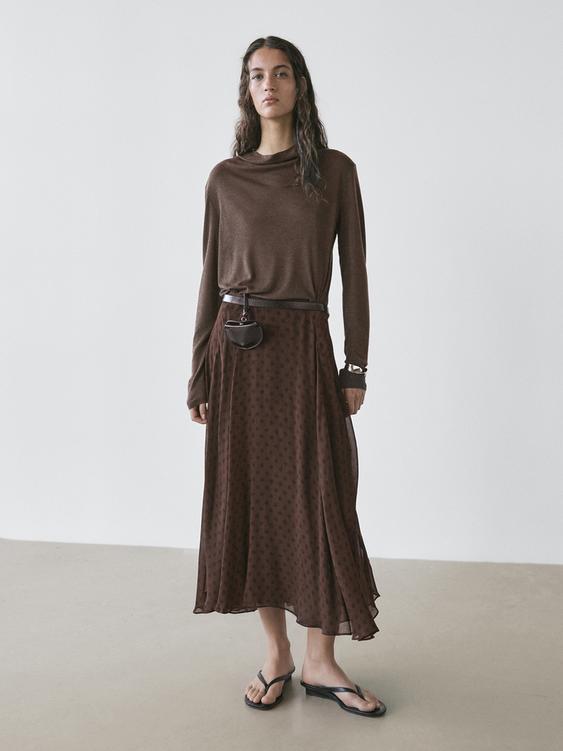 Flared polka dot midi skirt from Zara - $200