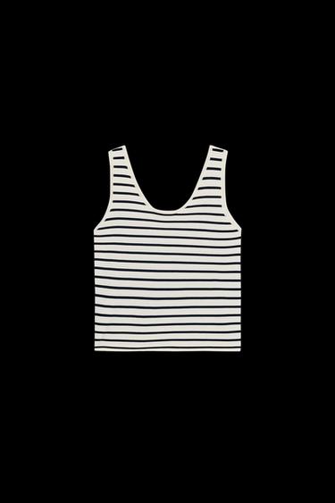 GESTREIFTES STRICKOBERTEIL - Gestreift von Zara