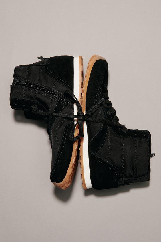 BOXING HIGH-TOP SNEAKERS - Black by Zara - Image 0