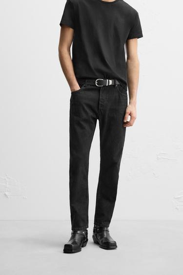 STRAIGHT-FIT REGULAR JEANS - Charcoal by Zara