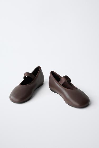 ELASTIC STRAP BALLERINA FLATS - Brown by Zara - Image 2