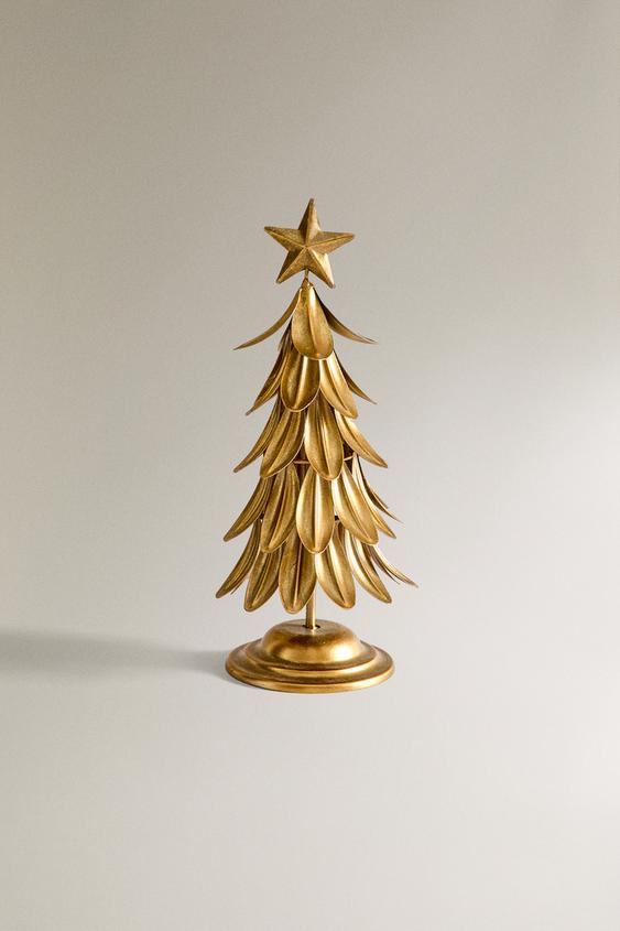 METAL CHRISTMAS TREE FIGURE - Golden | ZARA Canada