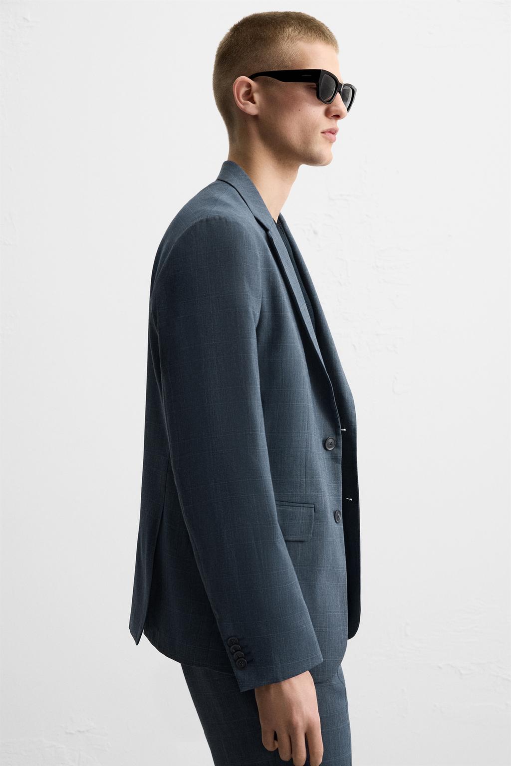 PLAID SUIT JACKET