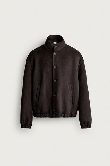WOOL-BLEND DOUBLE-FACED JACKET — Brown 1