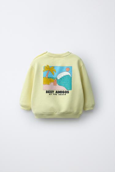 SWEAT IMPRIMÉ PALMIER - Jaune de Zara - Image 1