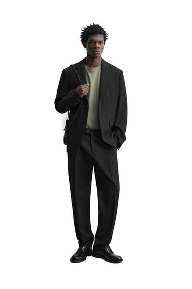 100% WOOL SUIT TROUSERS - Black by Zara
