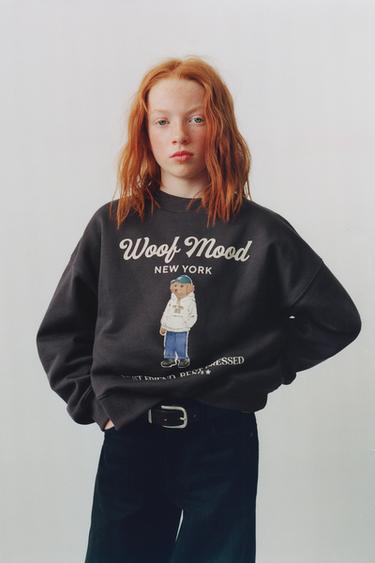 ΦΟΥΤΕΡ ΜΕ ΤΥΠΩΜΑ ΣΚΥΛΟΣ - Γκρι ανθρακί του Zara