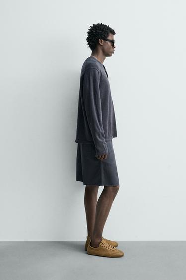 BERMUDA STRUCTURÉ COTON À PATTES - Indigo foncé de Zara - Image 3