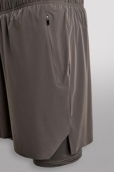 2-IN-1 TRAINING SHORTS - Taupe grey by Zara - Image 3