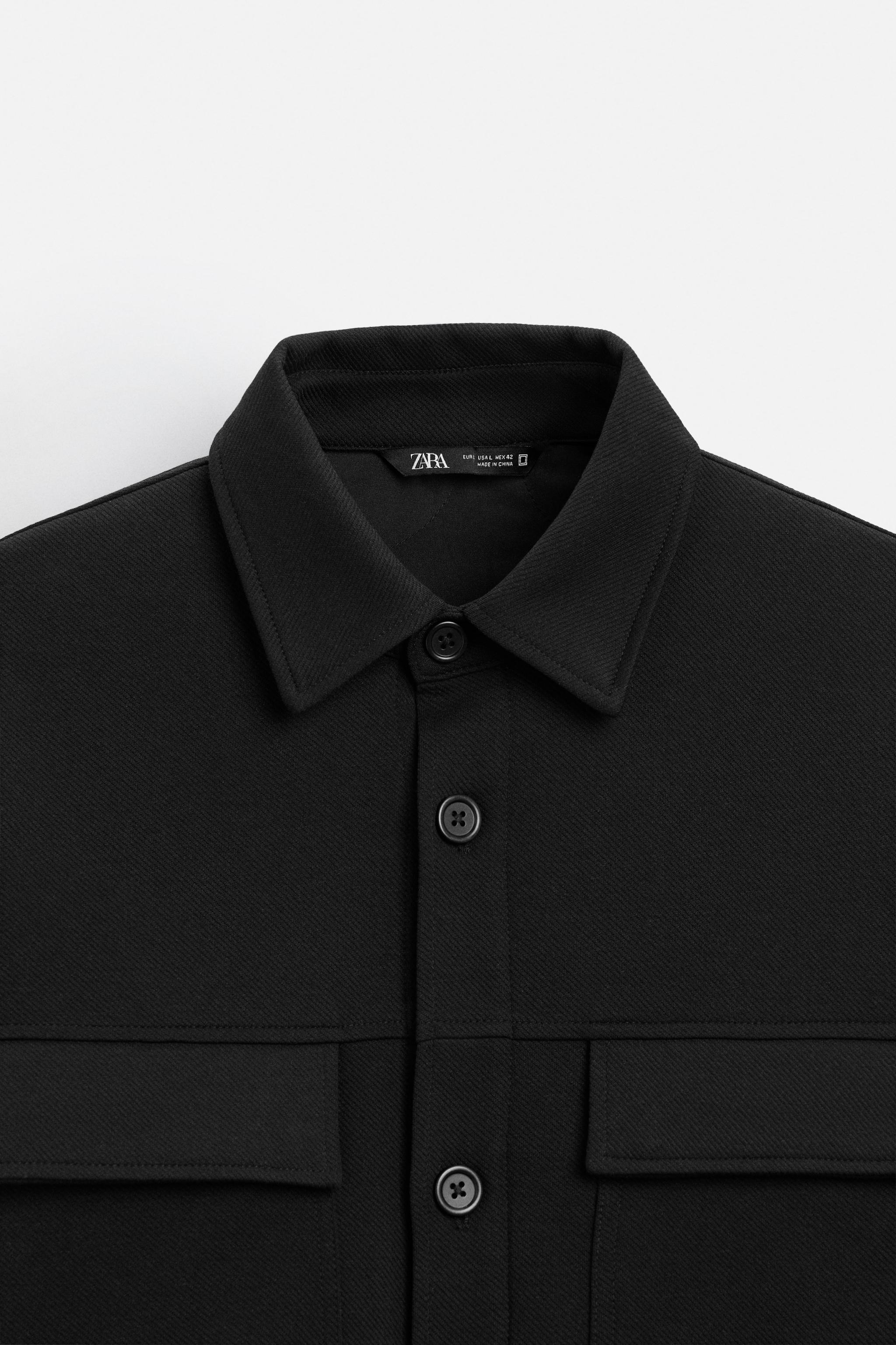安心★関税込み★ZARA★REGULAR FIT PADDED OVERSHIRT 100% LINEN OVERSHIRT - Black | ZARA United States