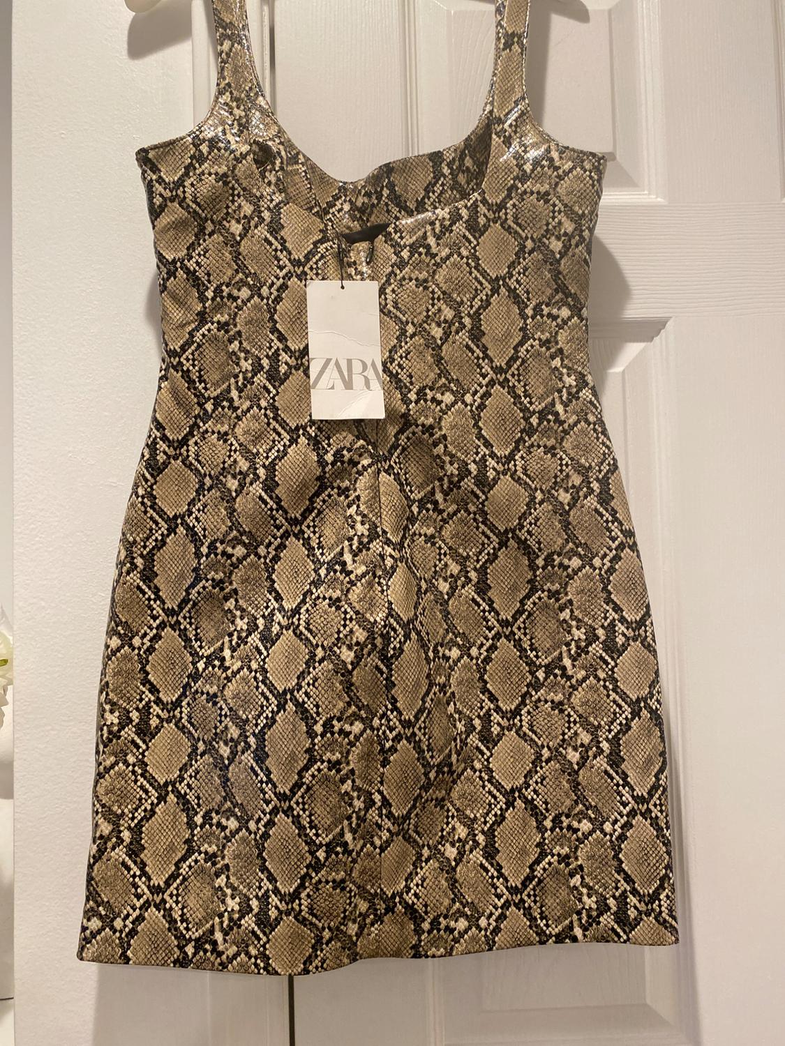 FAUX LEATHER SNAKESKIN PRINT DRESS - Image 6