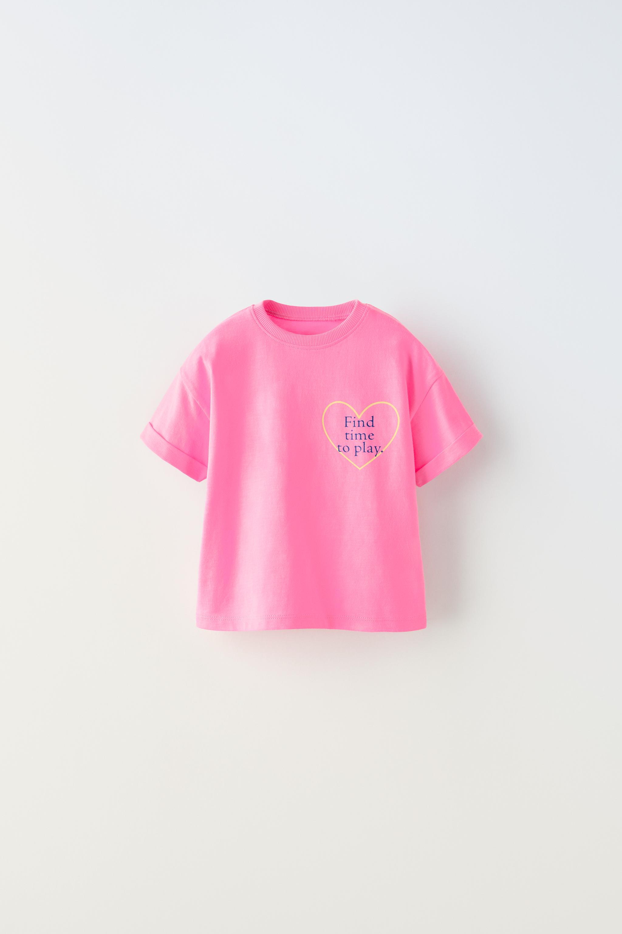 プリント Ｔシャツ - ネオンピンク | ZARA Japan / 日本