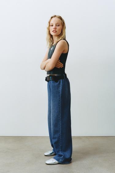 JEAN WIDE LEG - Bleu de Zara