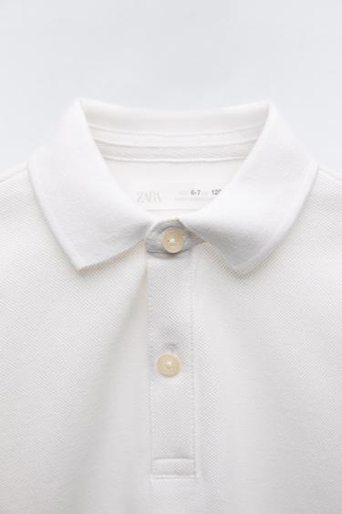 PLAIN BASIC POLO SHIRT - White by Zara - Image 2