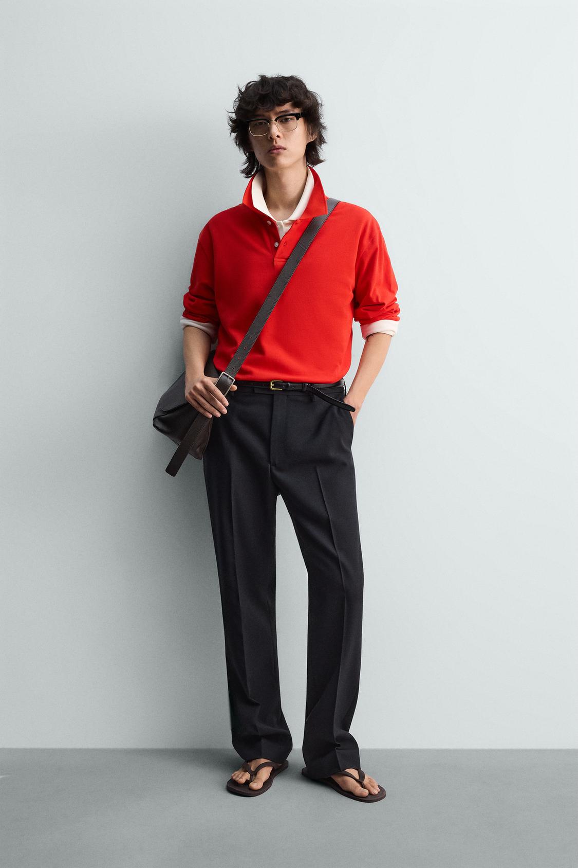 РУБАШКА-ПОЛО ZARA REGULAR FIT С ПИКЕ-СТРУКТУРОЙ