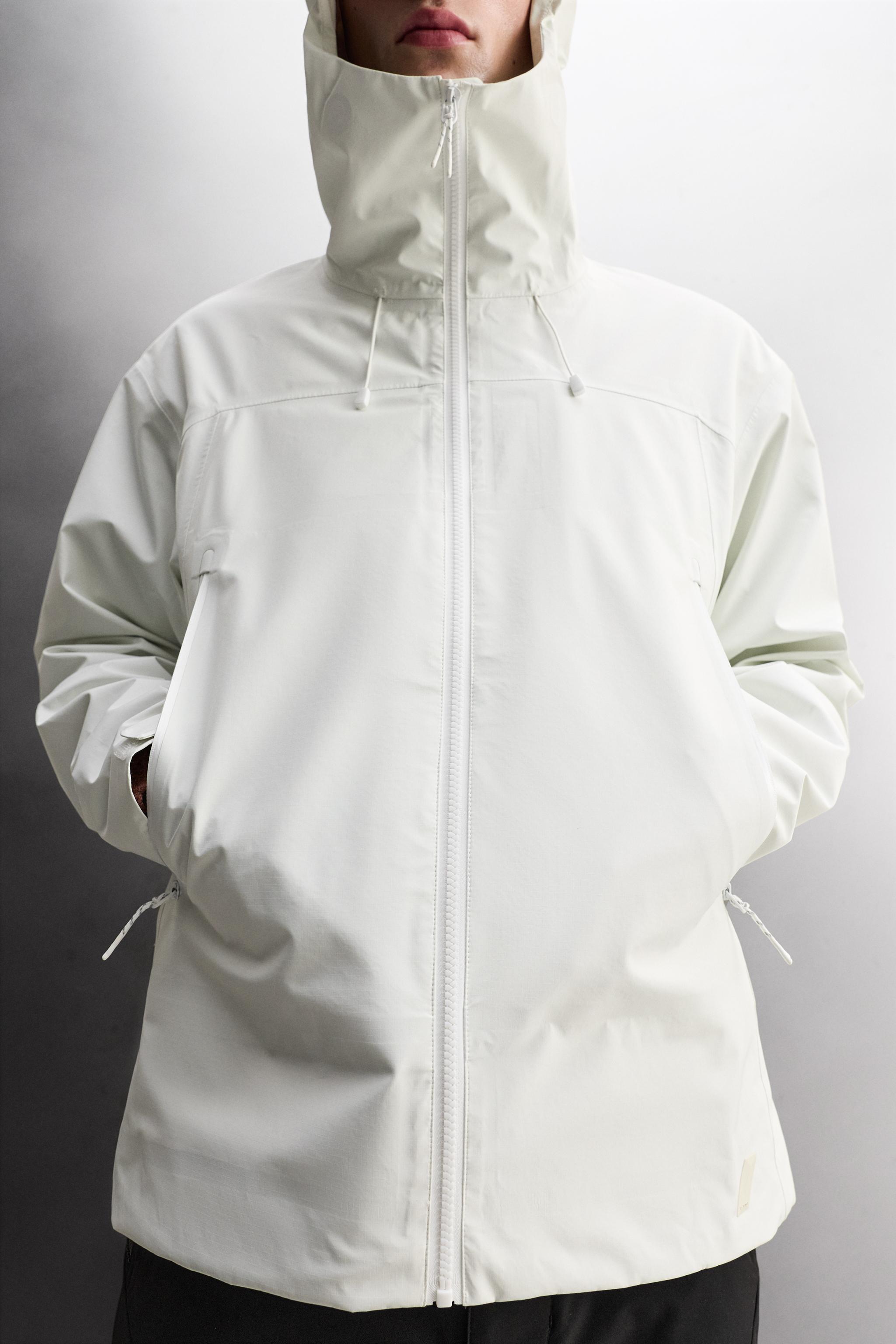 WATERPROOF TECHNICAL SHELL JACKET - Oyster-white | ZARA South Africa