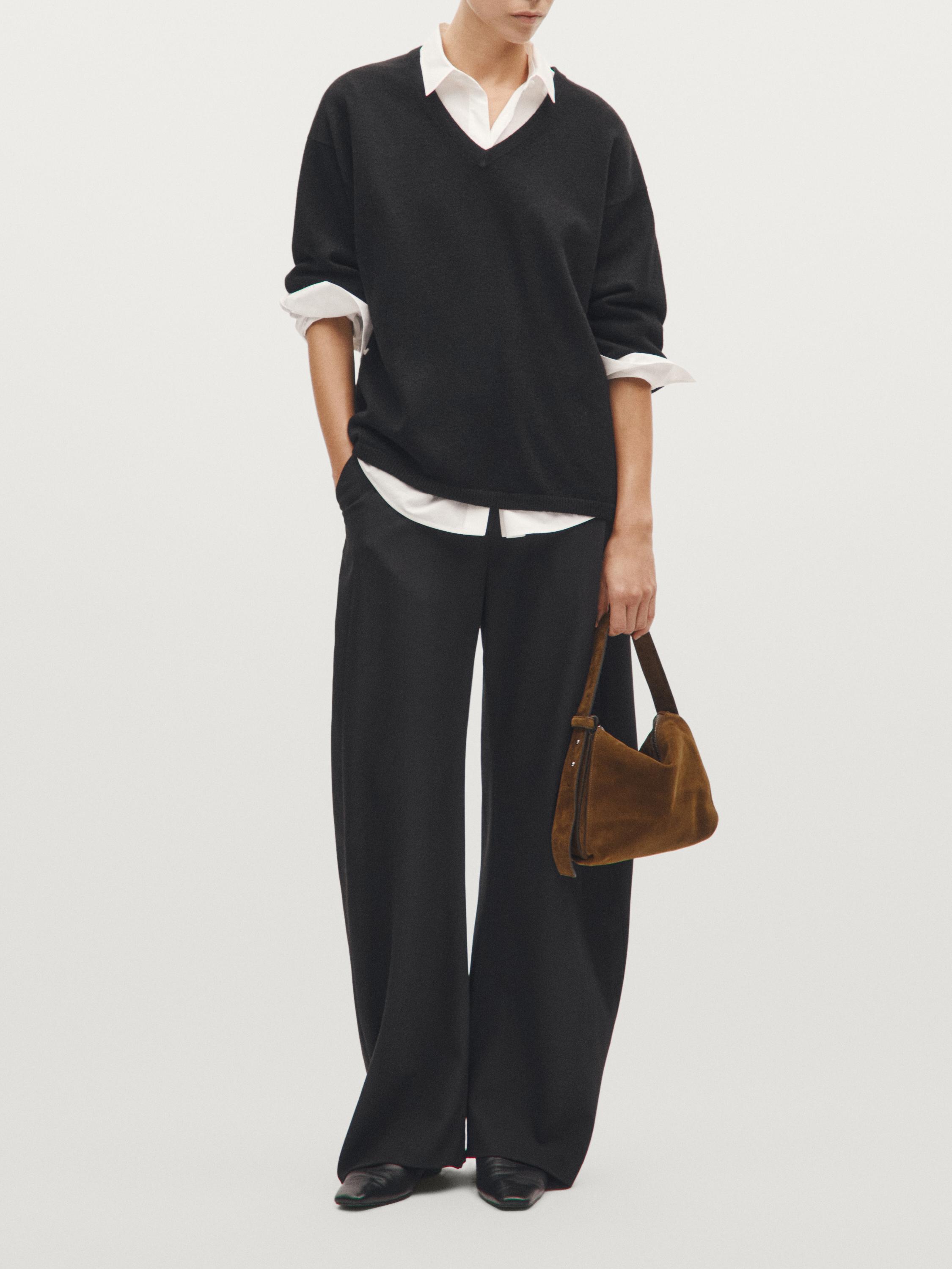 Small split leather shoulder bag