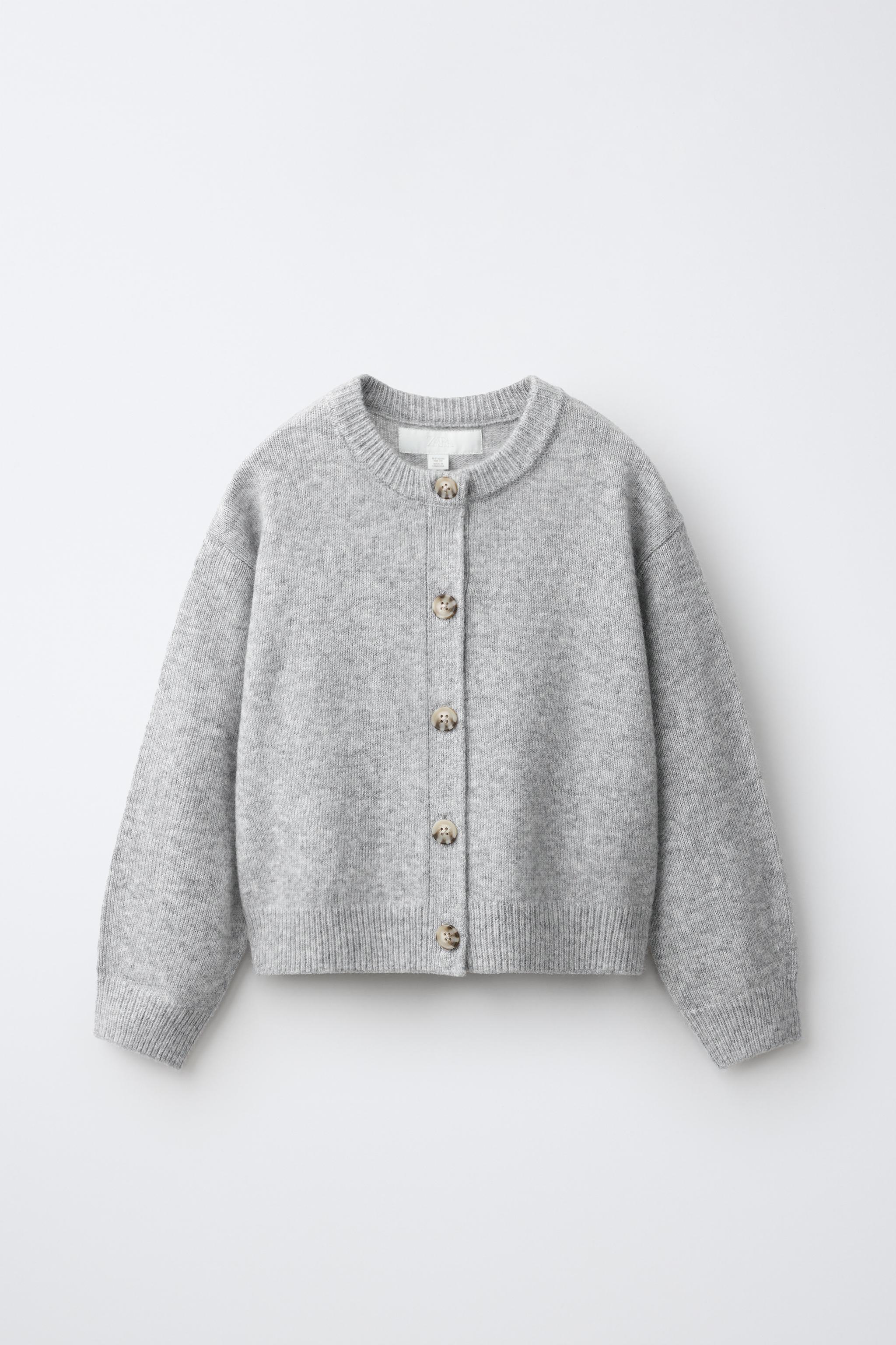 KNIT CARDIGAN — Light gray