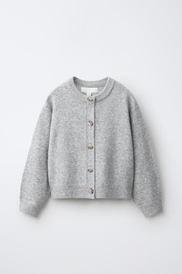 PLAIN KNIT CARDIGAN - Light grey by Zara - Image 0