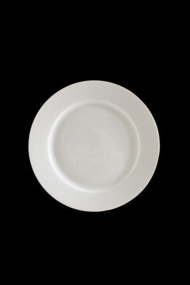 RIMMED BONE CHINA DINNER PLATE - Gold by Zara