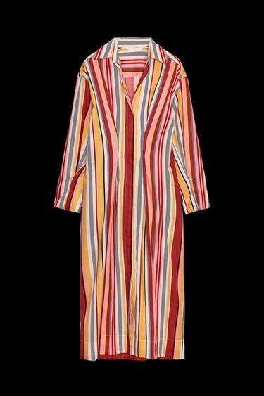 Zara ZW COLLECTION STRIPED SHIRT DRESS - Multicolored - Image 0