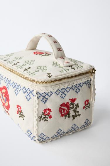 EMBROIDERED TOILETRY BAG - Ecru White by Zara - Image 2