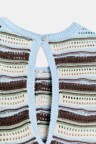 COMBINAISON EN MAILLE STRUCTURÉE À RAYURES - Multicolore de Zara - Image 7
