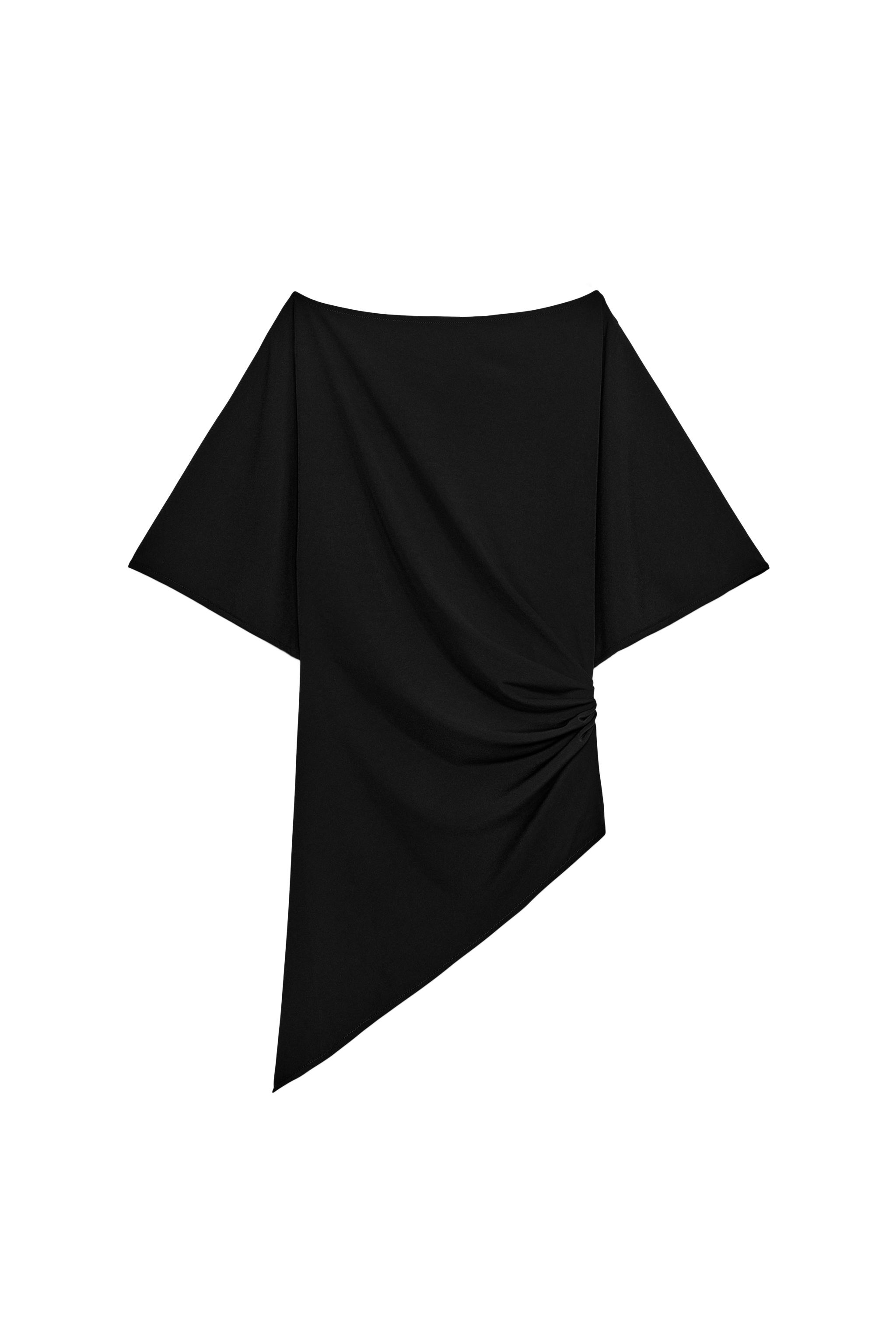 DRAPED ASYMMETRIC TOP - Oyster-white | ZARA United States
