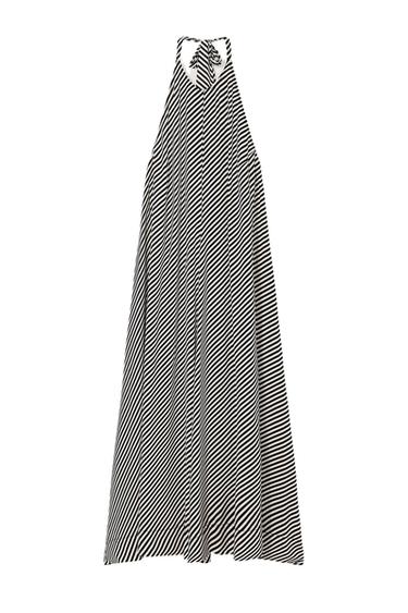 HALTERKLEID MIT STREIFEN – LIMITED EDITION - Cremefarben / Schwarz von Zara