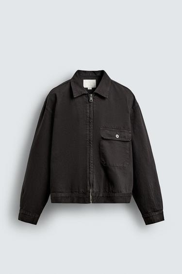 VESTE EN JEAN COUPE DÉCONTRACTÉE - gris anthracite de Zara - Image 6