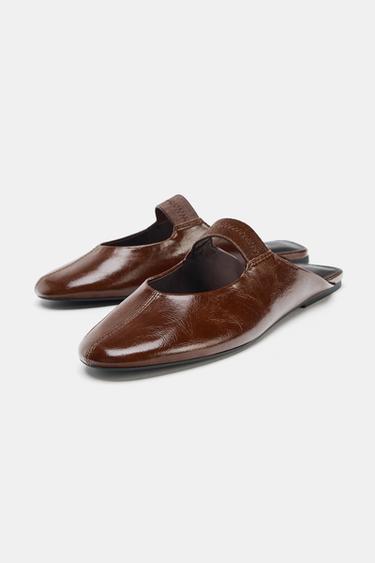 MULE BALLET FLATS - Brown by Zara - Image 2