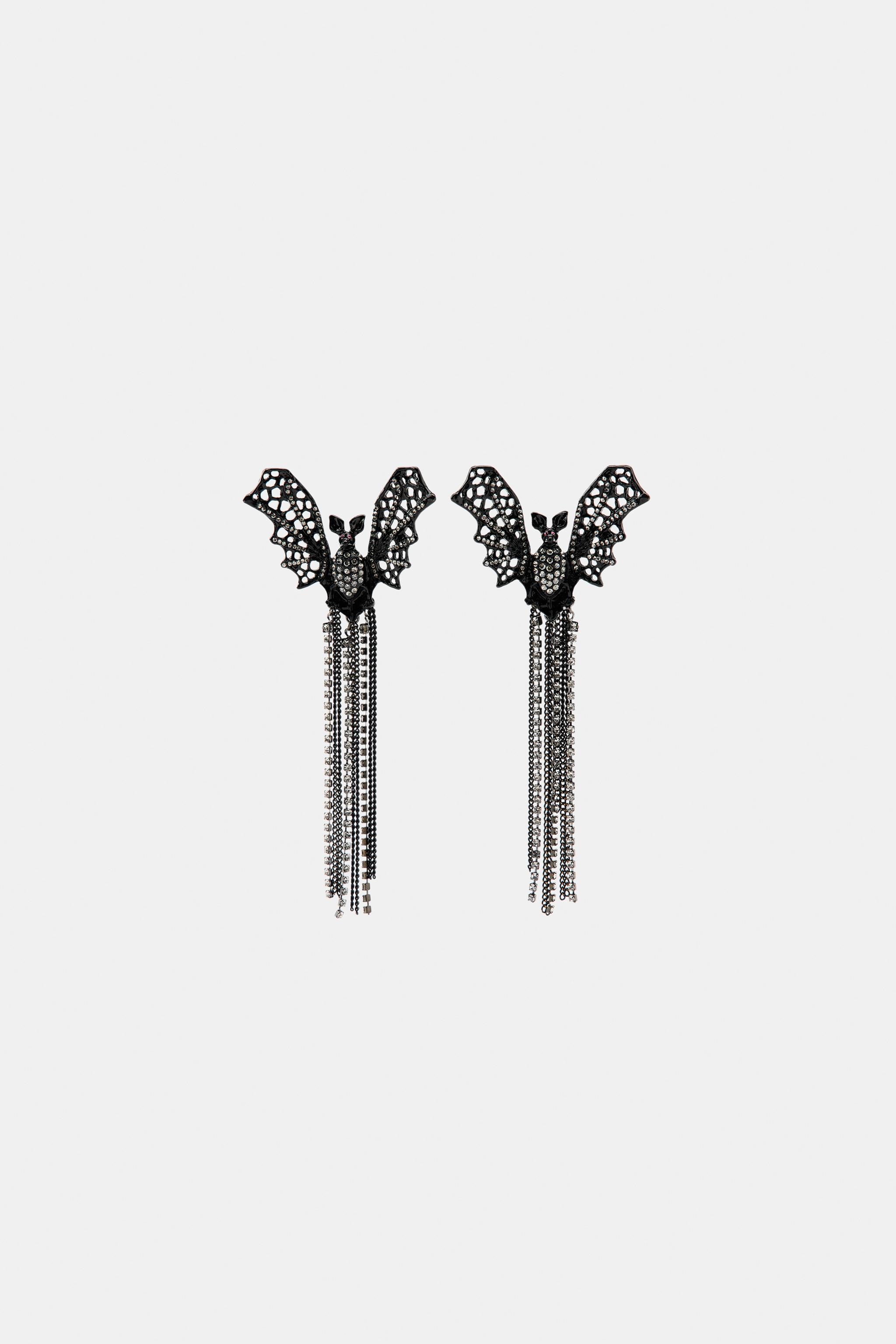 SPARKLY BAT EARRINGS