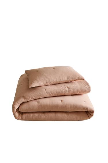 KIDS' PLAIN MUSLIN BEDSPREAD - Pink by Zara