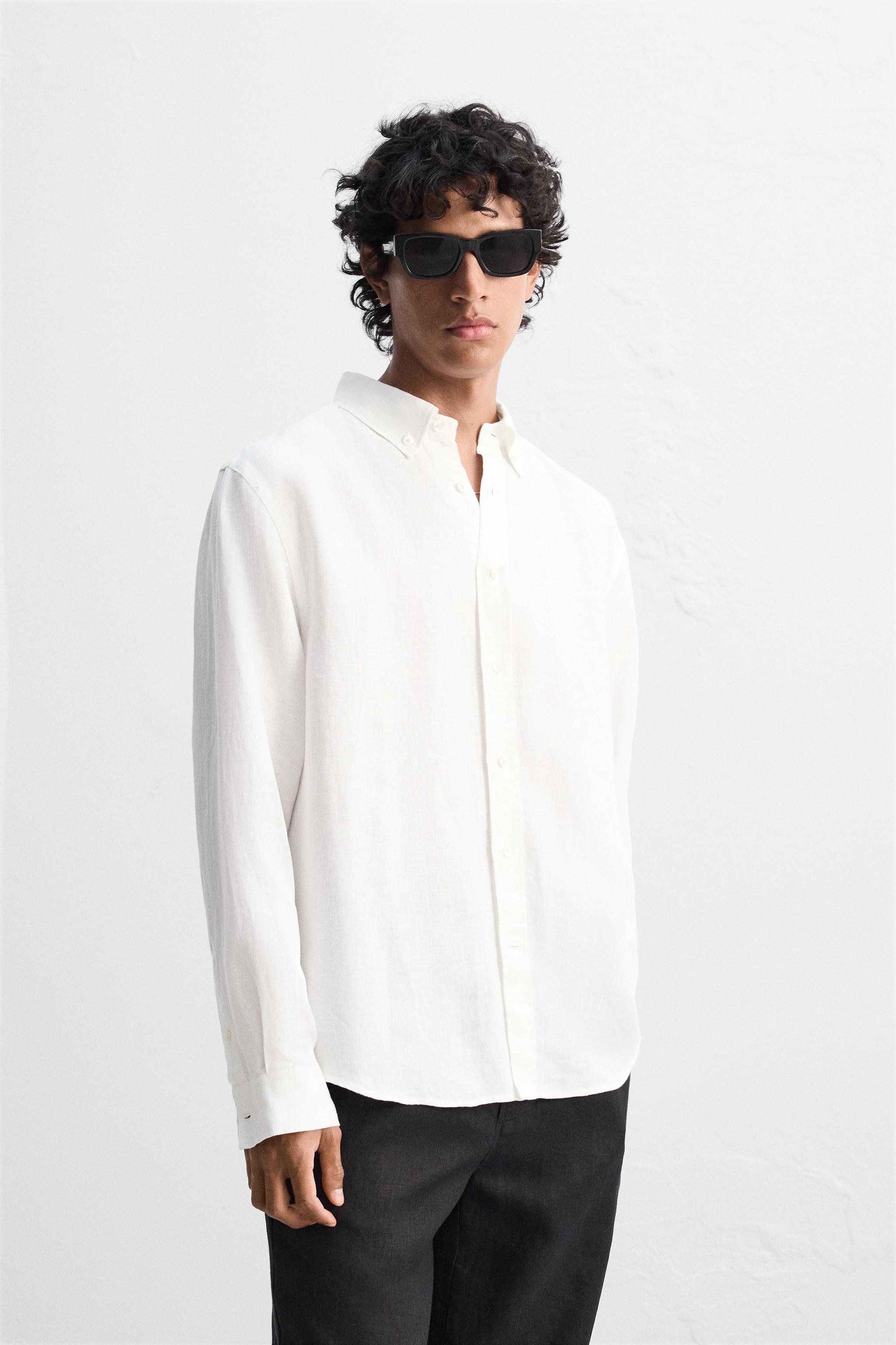 リネン100% シャツ - ホワイト | ZARA Japan / 日本