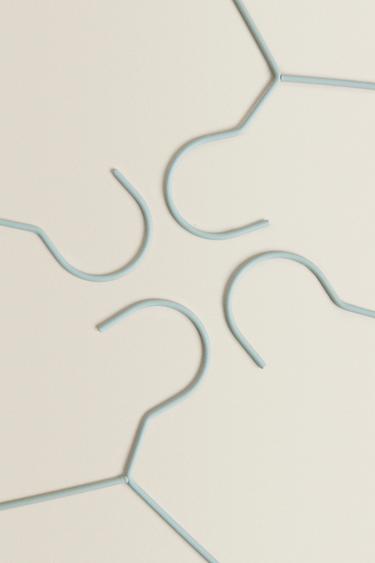 PACK OF RUBBERISED BABY HANGERS (PACK OF 6) - Light mint green by Zara