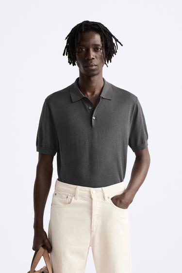 POLO PUNTO ALGODÓN - LYOCELL - Cemento de Zara