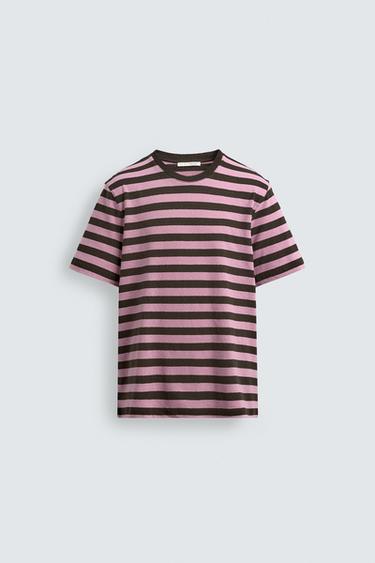 T-SHIRT EN JACQUARD À RAYURES - rayures de Zara