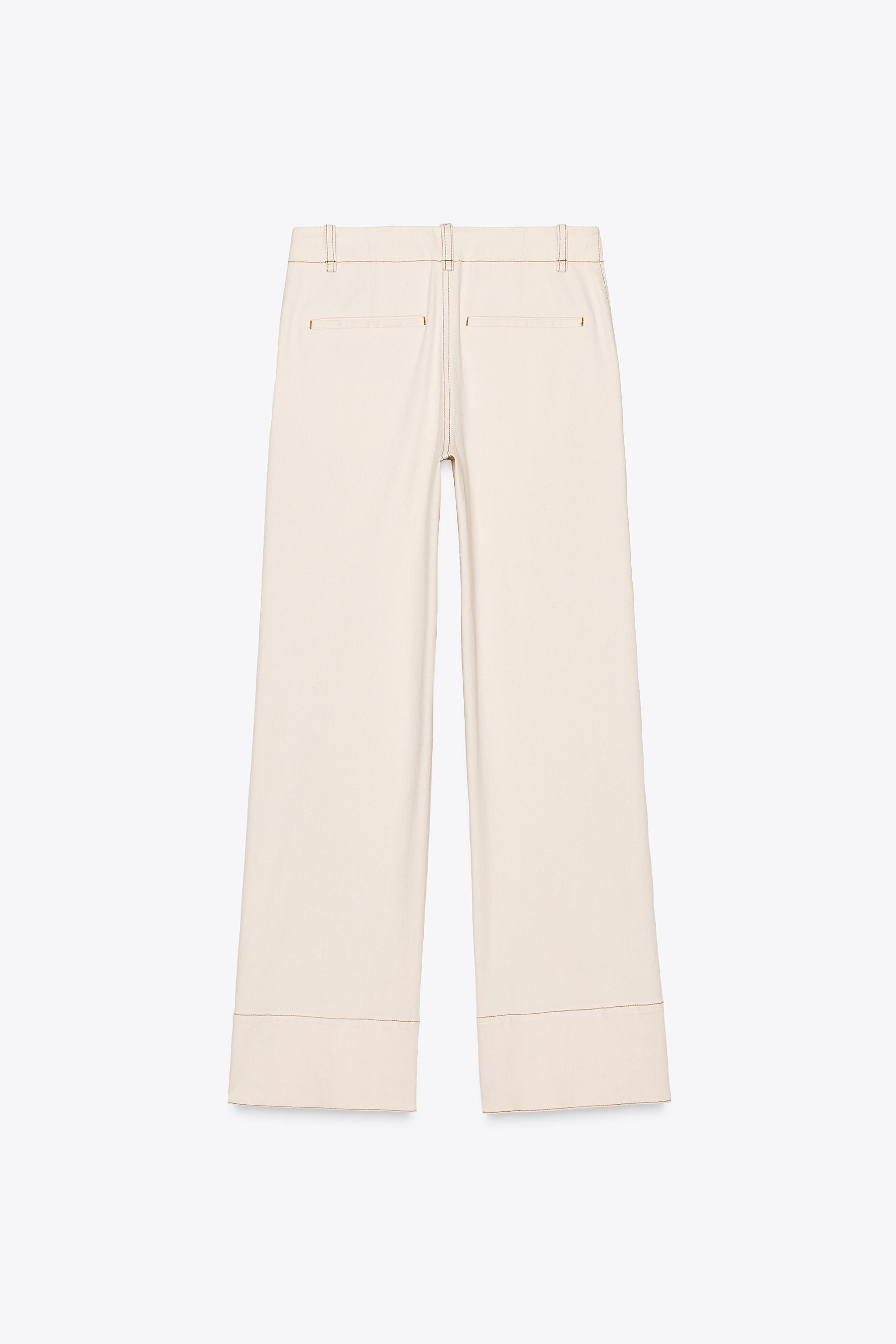 TOPSTITCHED BOOTCUT PANTS