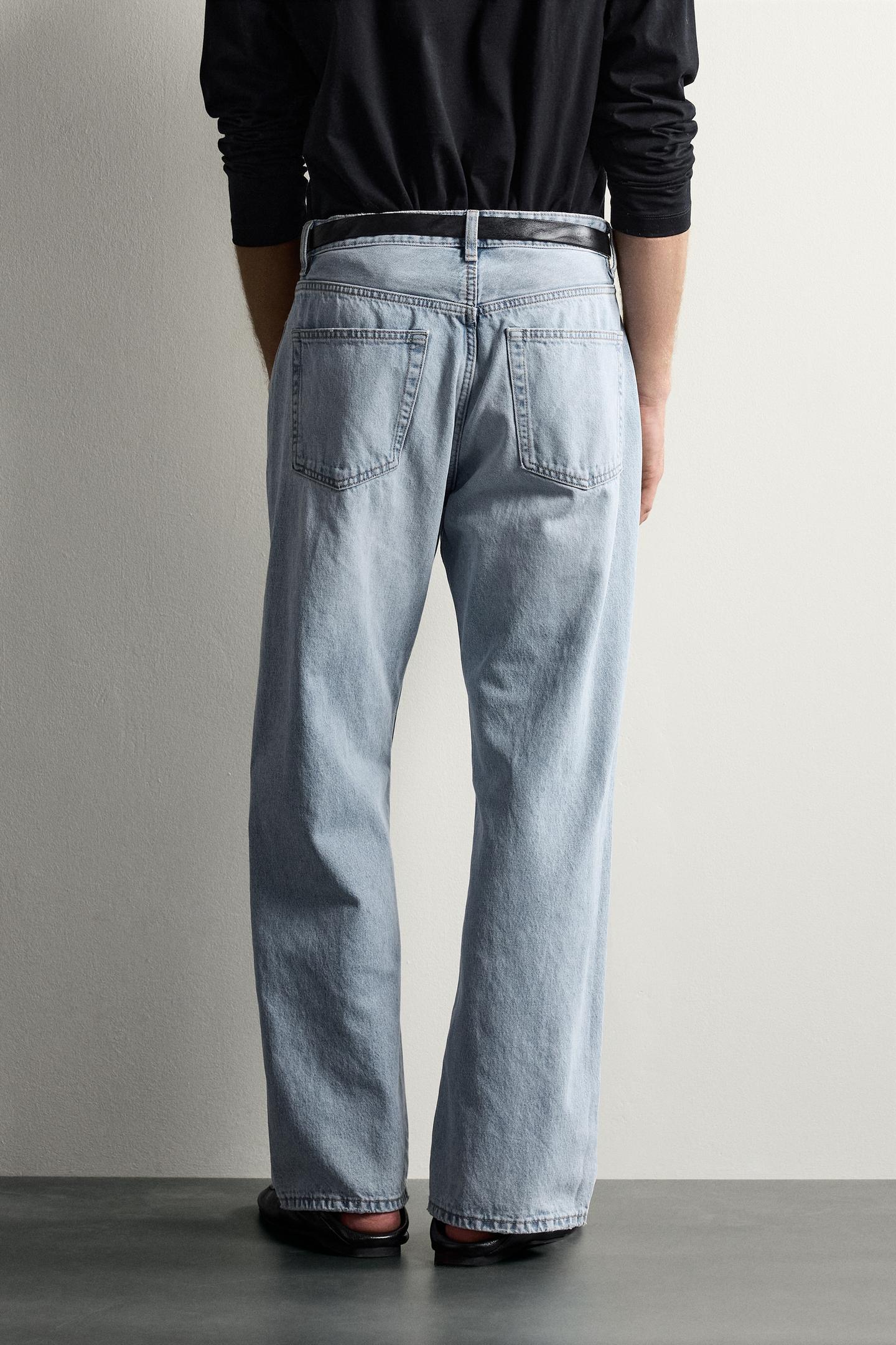 Мужские джинсы Zara Loose Fit, цвет: Синий — фото 3