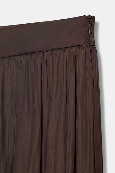 SATIN SAROUEL TROUSERS - Brown by Zara - Image 7