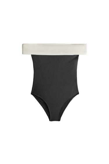 OFF-THE-SHOULDER SWIMSUIT - Black by Zara