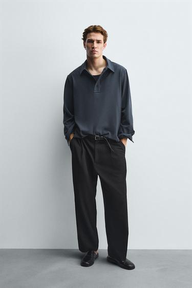 Zara 飄逸POLO衫 - 鉛色 - 圖片 0