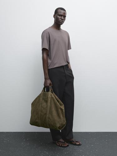 T-shirt léger 100 % coton - Aubergine de Zara