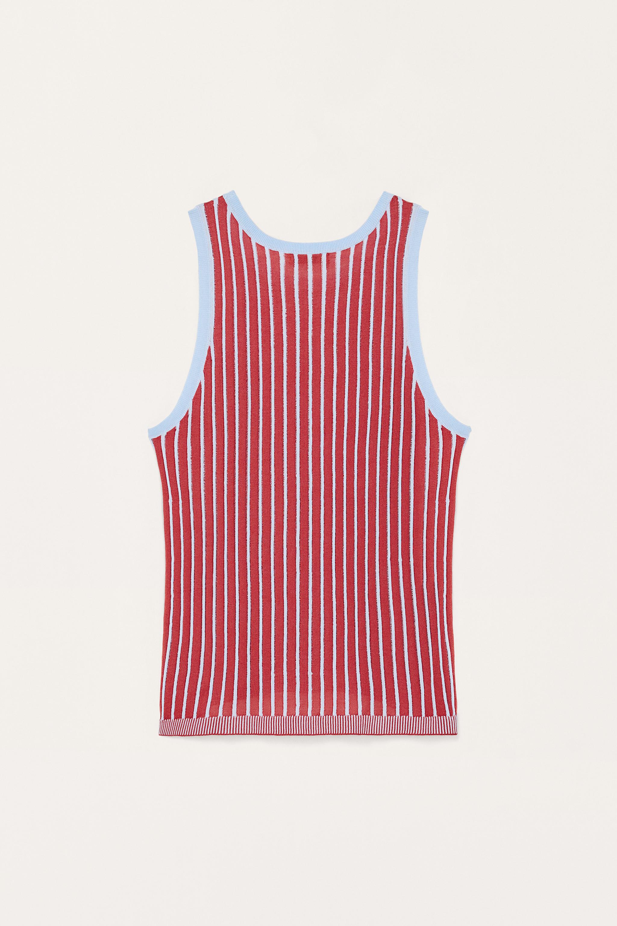 JW Anderson floral-jacquard fine-knit Tank Top | Red