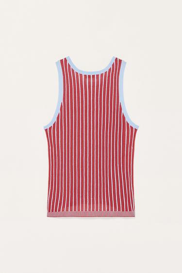 STRIPED JACQUARD KNIT TANK LIMITED EDITION - Red Stripe by Zara - Image 5
