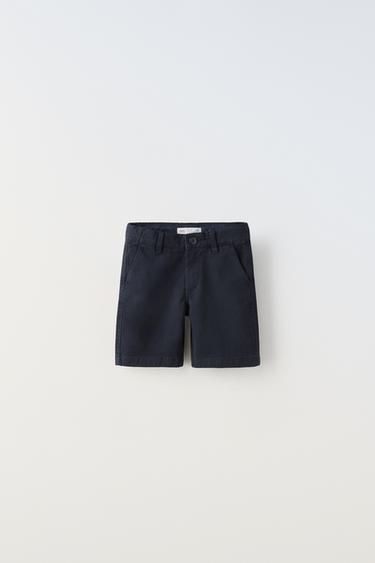 Zara BASIC CHINO SHORTS - Navy blue