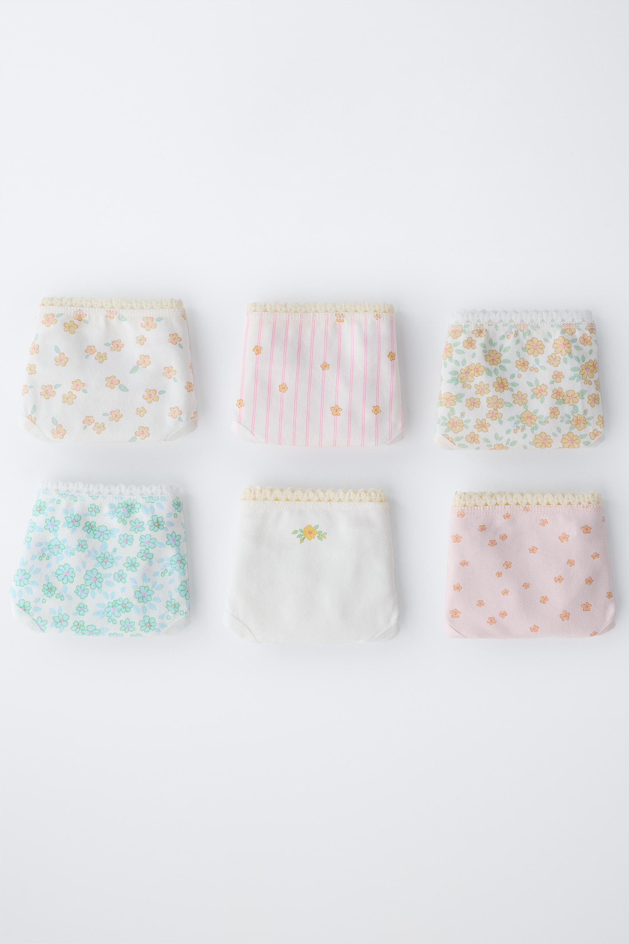 1 1/2-6 YEARS/ SIX-PACK OF FLORAL UNDERWEAR